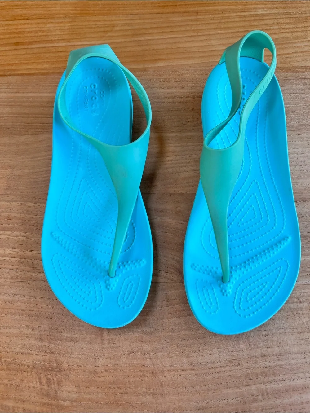 Crocs Sexi Serena Sandals Turquoise Aqua Blue - Size 9